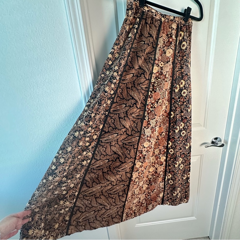 Vintage Century of Boston Panel Floral Velvet Maxi Skirt